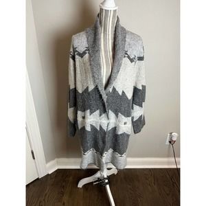 Joseph A. Long Sweater Cardigan button/open Front Pockets Gray Plus Sz 3X
